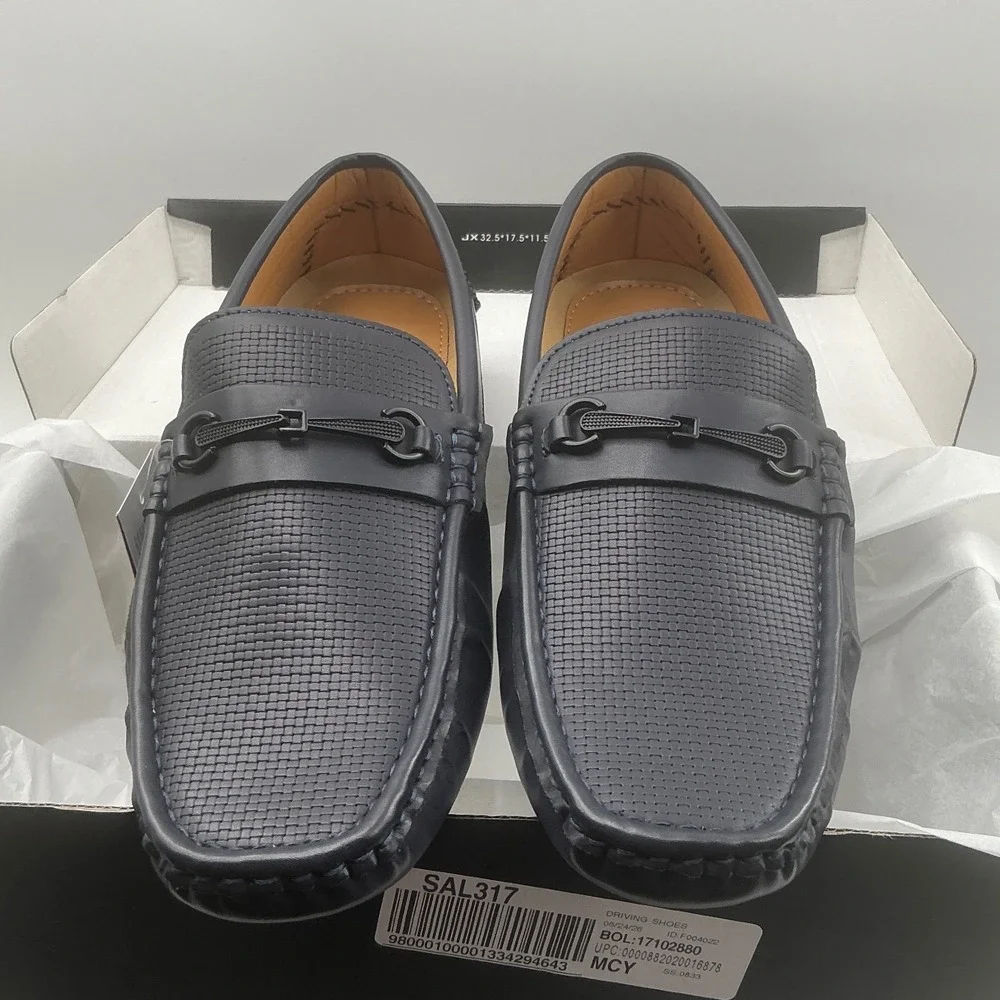 Aston Marc Mens Drive-01 Navy Blue Bit Loafer Driving Shoes H-7023 Size 10.5